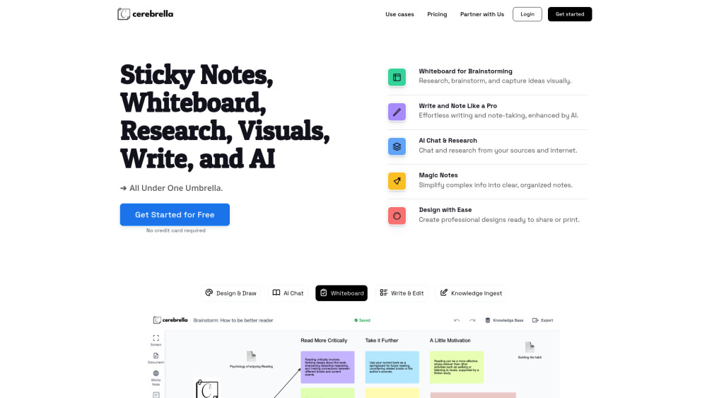 Cerebrella: All-in-One Workspace for Writing, Research, and Visuals