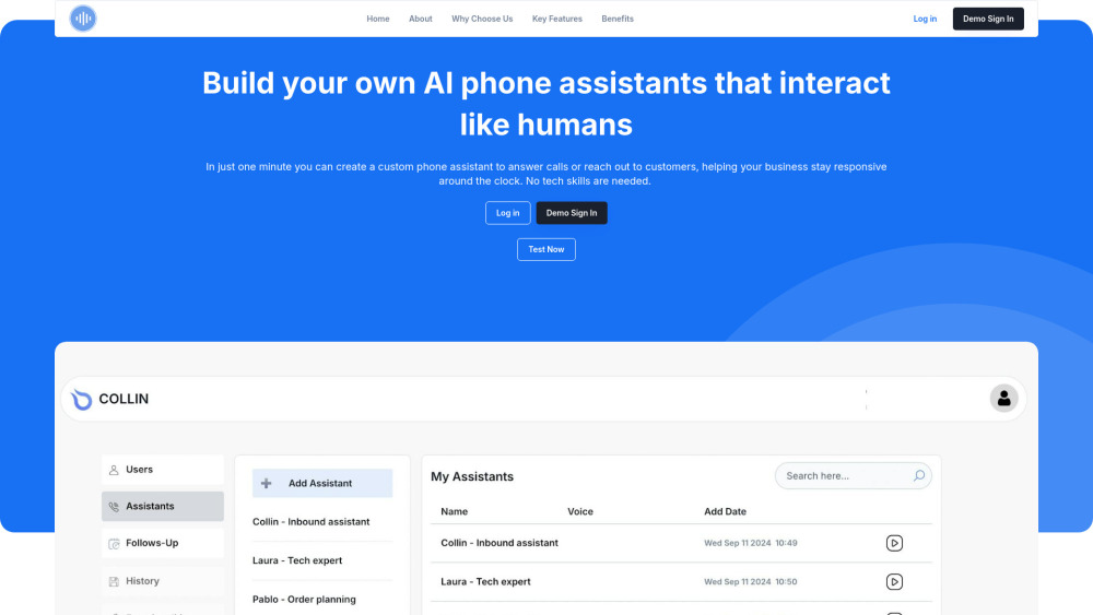 Custom AI Phone Assistants - Create Your Own AI Assistant in Minutes