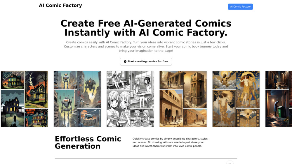 AI Comic Factory - Create Free AI-Generated Comics Instantly