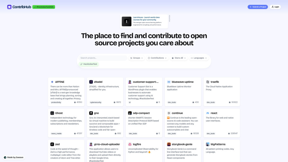 ContribHub - Find Open Source Projects to Contribute to