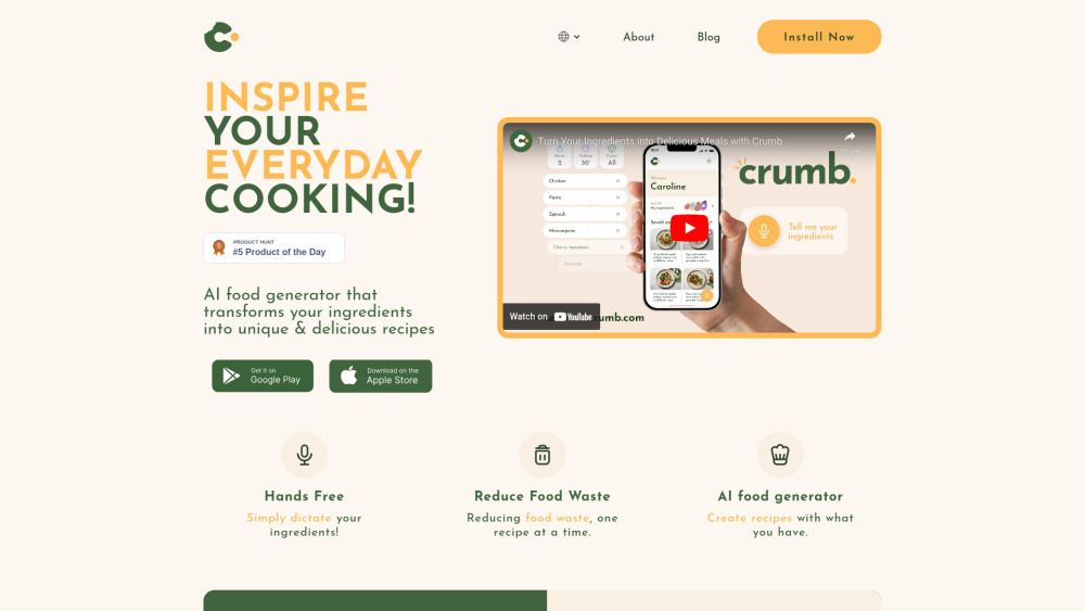 Crumb: AI Food Generator - Recipes with What You Have