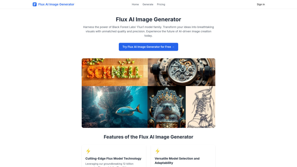 Flux AI Image Generator - High-Quality Text-to-Image Generation