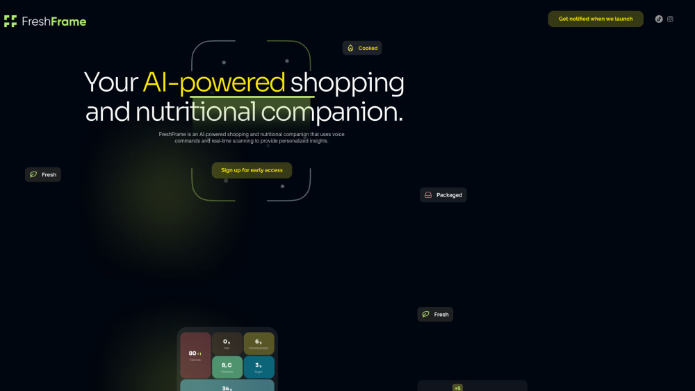 FreshFrame Nutrition App - Your AI-Powered Shopping Companion