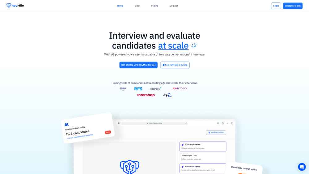 HeyMilo AI | Generative AI Powered Voice Agents to Scale Your Interviews