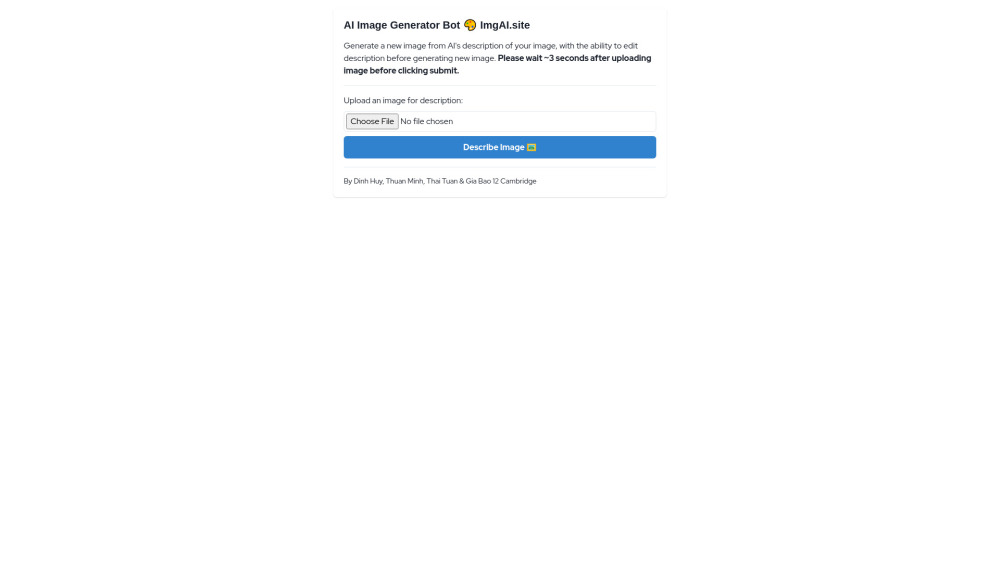 AI Image Generator Bot 🎨 ImgAI.site - Create Images from AI Descriptions