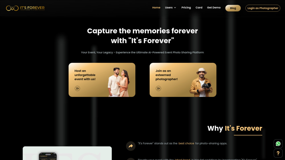 It's Forever - AI-Powered Digital Album App for Weddings