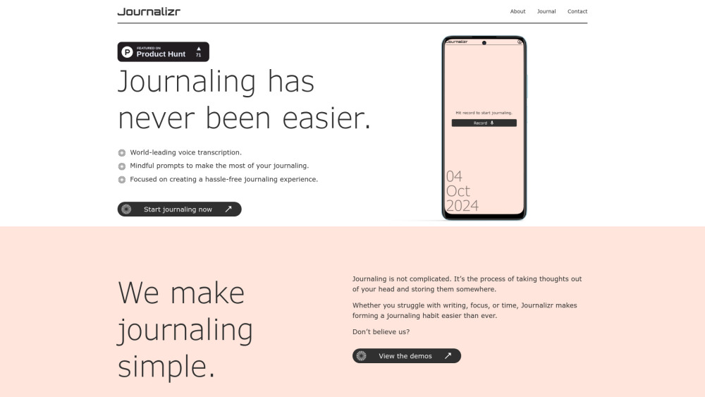 Journalizr - Effortless Digital Journaling Made Simple