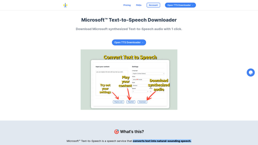 Microsoft TexttoSpeech Downloader Reviews, Features, Pricing, Guides