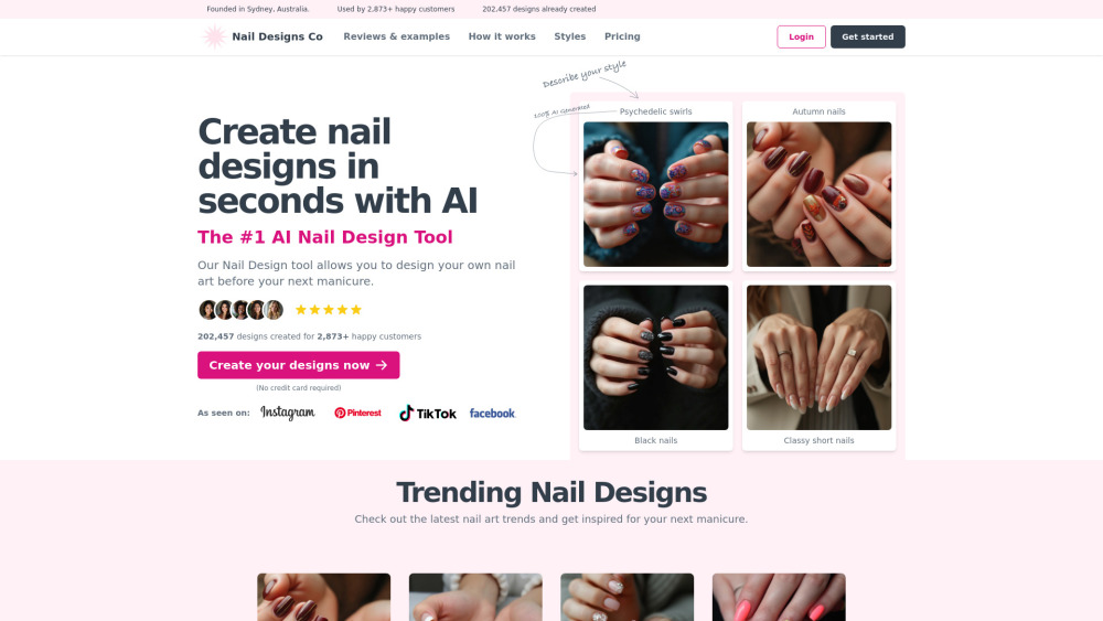 Nail Designs Co - Create Stunning Nail Art with AI