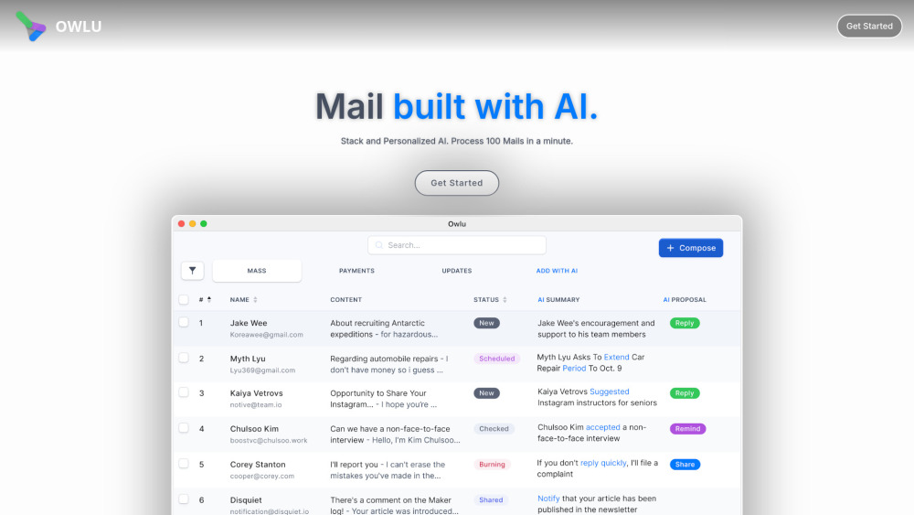 OwlU - AI-Powered Email Management for Efficient Inbox Organization