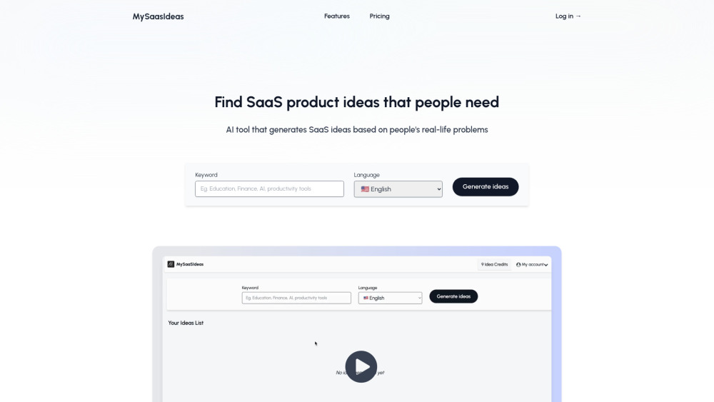 MySaaSIdeas - Find SaaS Product Ideas Based on Real People's Problems