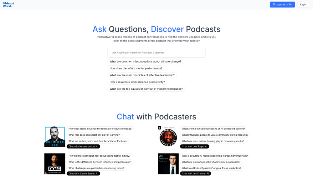 PodcastWorld: AI-powered Conversational Search Engine for Podcasts