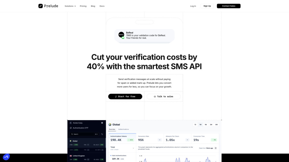Prelude | OTP & SMS Verification API for Developers