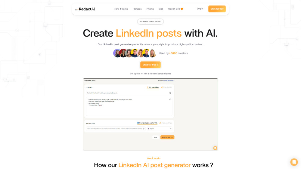 RedactAI - AI LinkedIn Post Generator