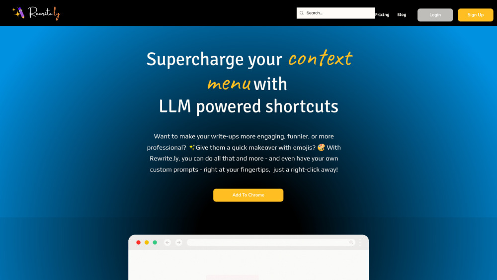 Rewrite.ly - Supercharge your context menu with LLM shortcuts