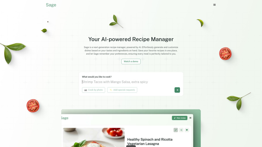 Sage Cooking | AI Recipe Manager - Discover Your New Favorite Recipes