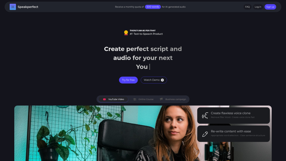 SpeakPerfect - Create Perfect Script and Audio Effortlessly