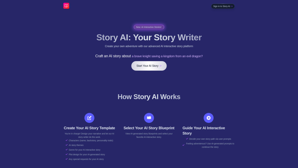 Story AI - Interactive AI Story Writer - Create Your Own Adventure